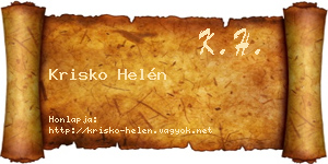 Krisko Helén névjegykártya